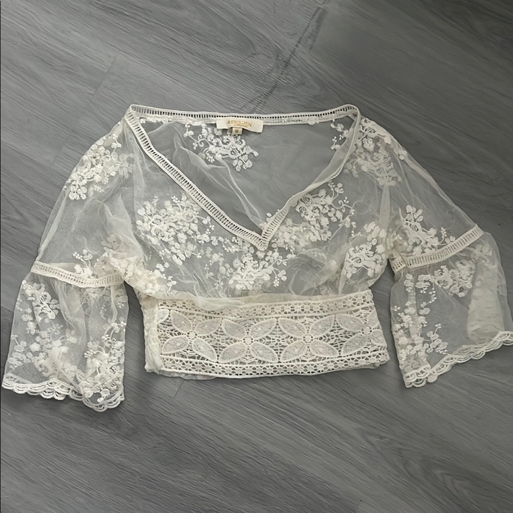Elegant White Lace Top